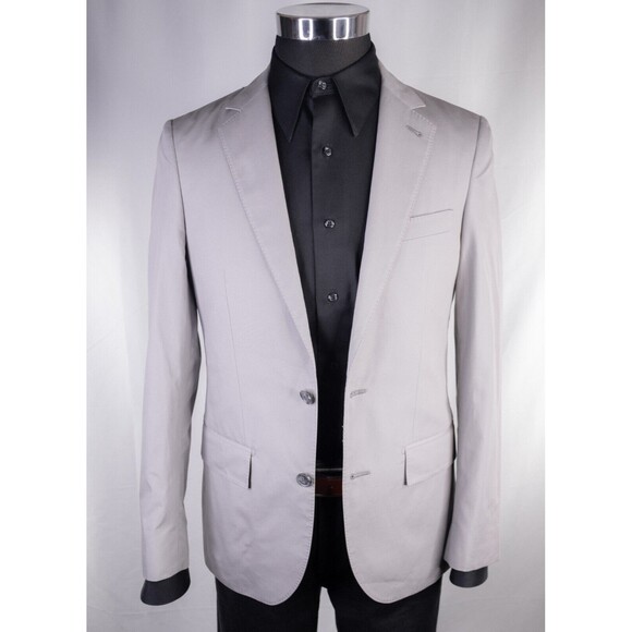 Club Monaco New York Grant Fit Cotton Sport Coat Jacket Blazer Beige Sz 36R EUC - Picture 2 of 13